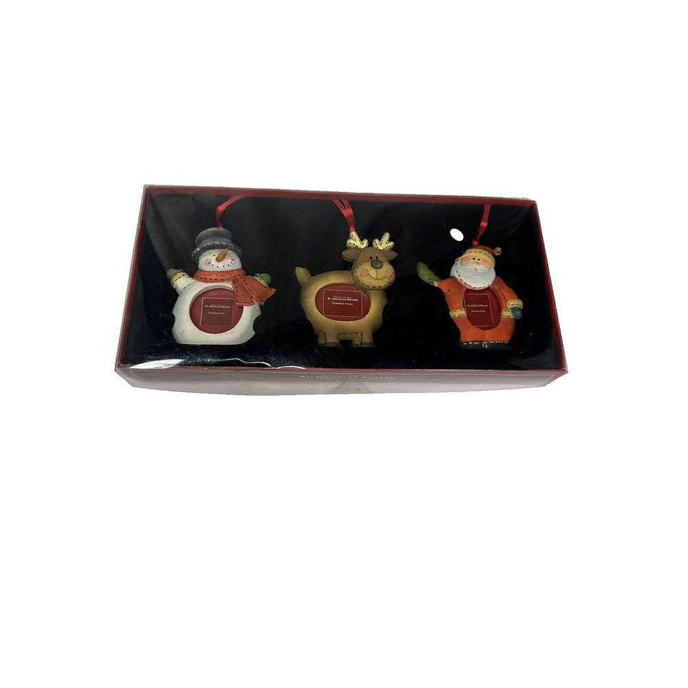 3 pack christmas ornaments snowman‎ reindeer santa add your own photo